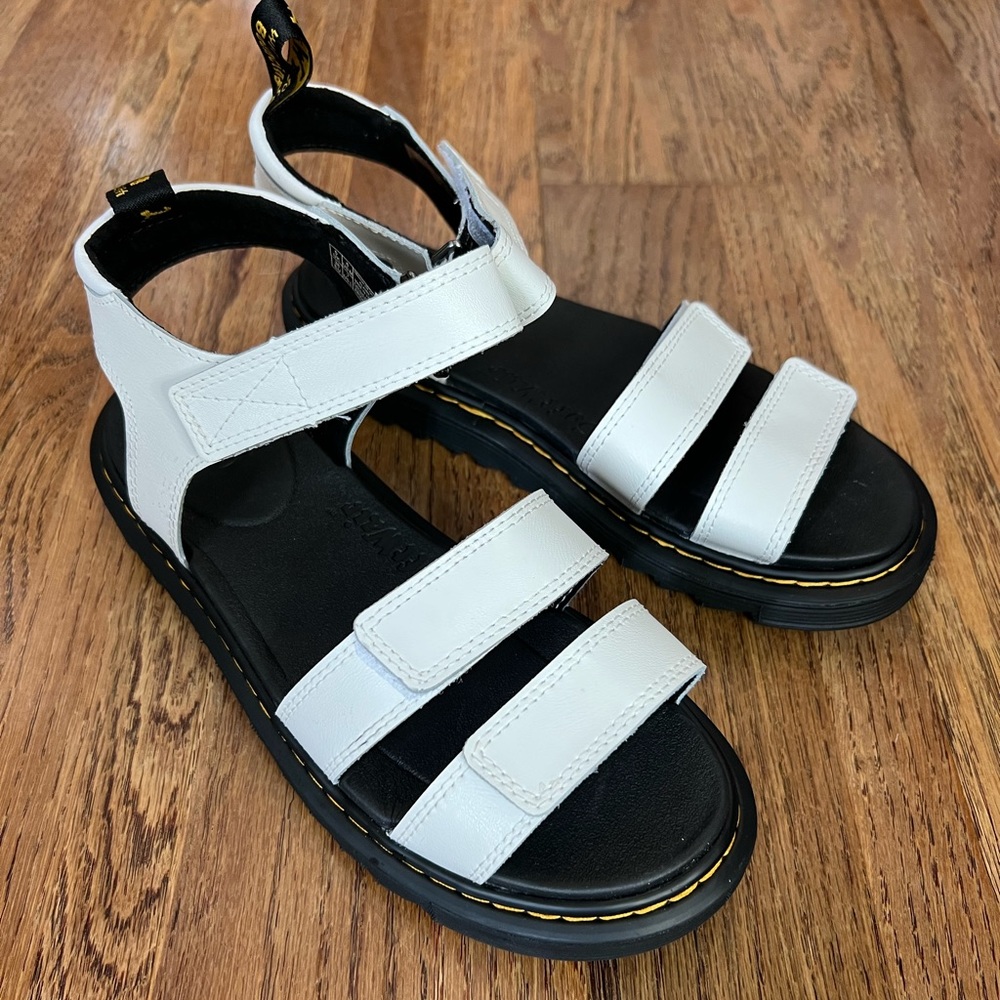 Dr Martens Klaire White Leather Sandals, 7